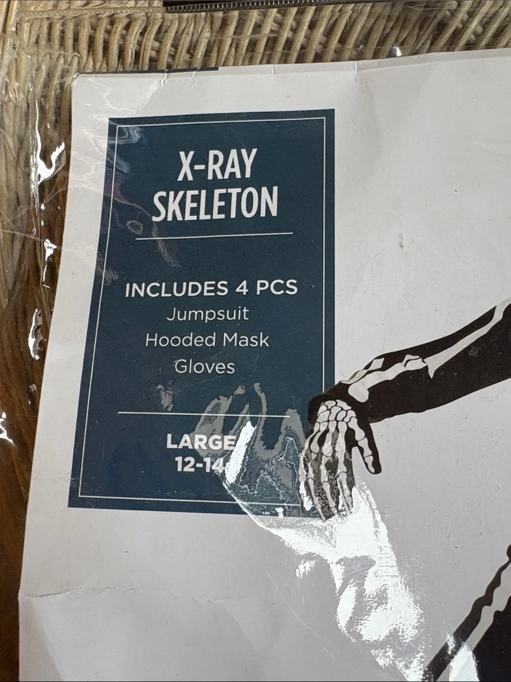 NWT ​X-Ray Skeleton  Child/Teen Glow in the Dark Halloween Costume Sz: 12-14